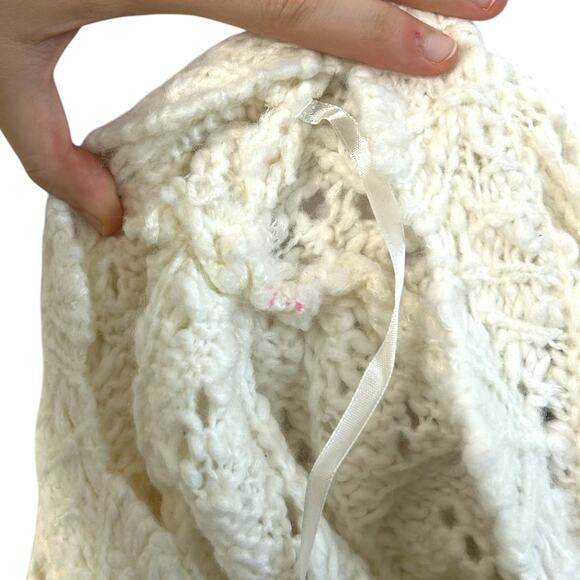 Lane Bryant Open-Knit Long Sleeve Sweater NWT Women's Sz 14/16 Cream Wool Blend - Picture 7 of 7